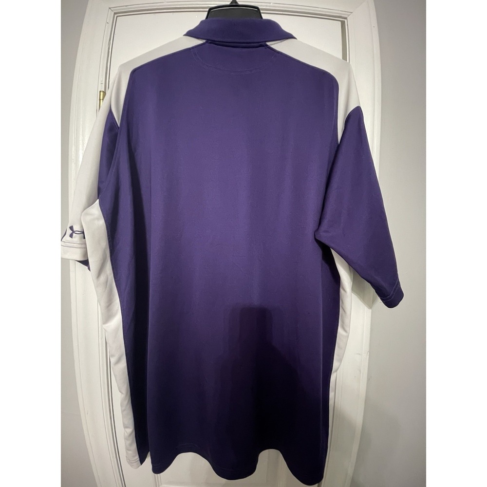 ECU Pirates Under Armour HeatGear Polo Men's 2XL Big & Tall Purple/White - Picture 5 of 5